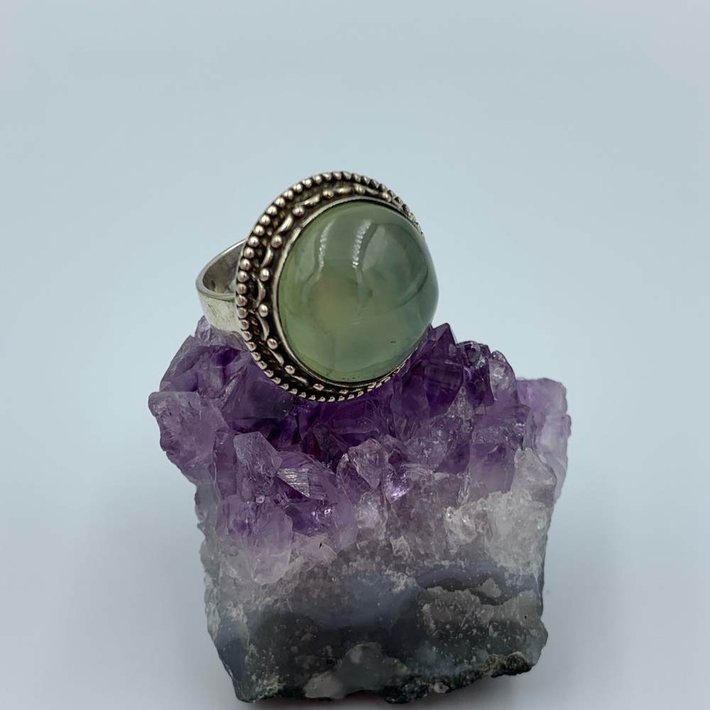 Sterling Silver Genuine Nephrite/Jadeite Ring